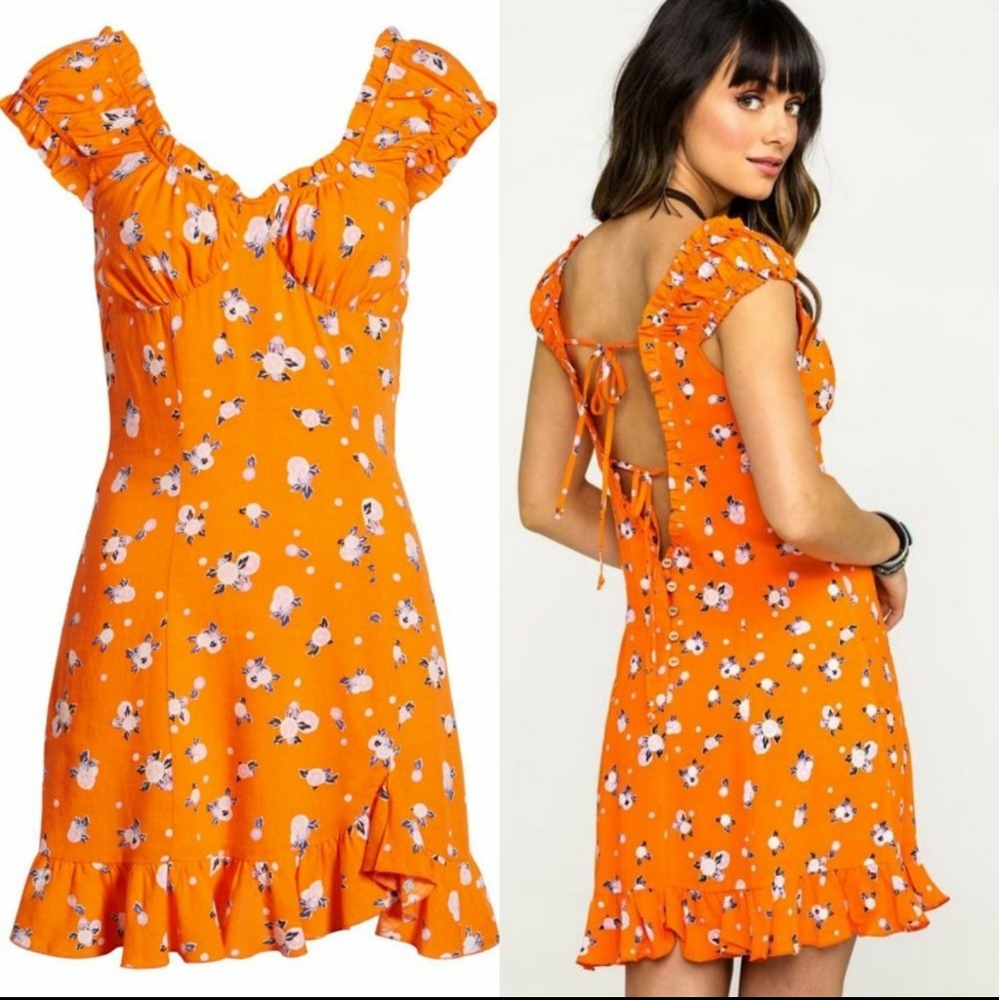 Free People Orange Combo dress